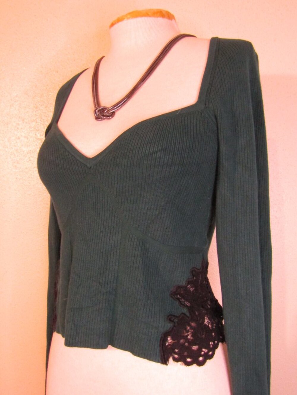 Coquette Sweater With Lace Insets From Express